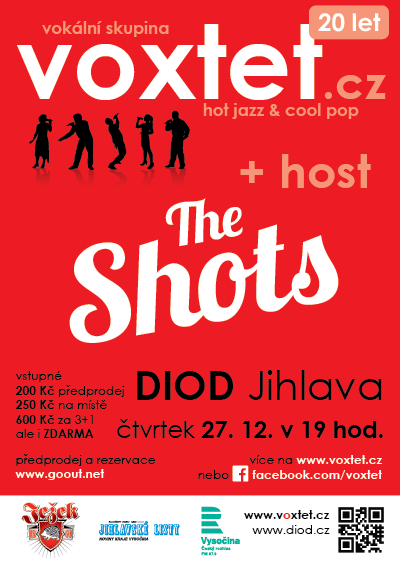 Voxtet + The Shots - Vánoční koncert - čtvrtek 27. 12. 2018 v 19:00, DIOD - divadlo otevřených dveří, Jihlava